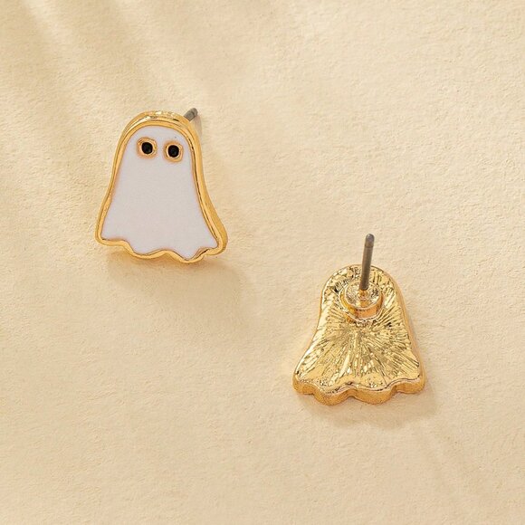 Halloween Ghost Earrings Zing Enamel - Picture 3 of 3